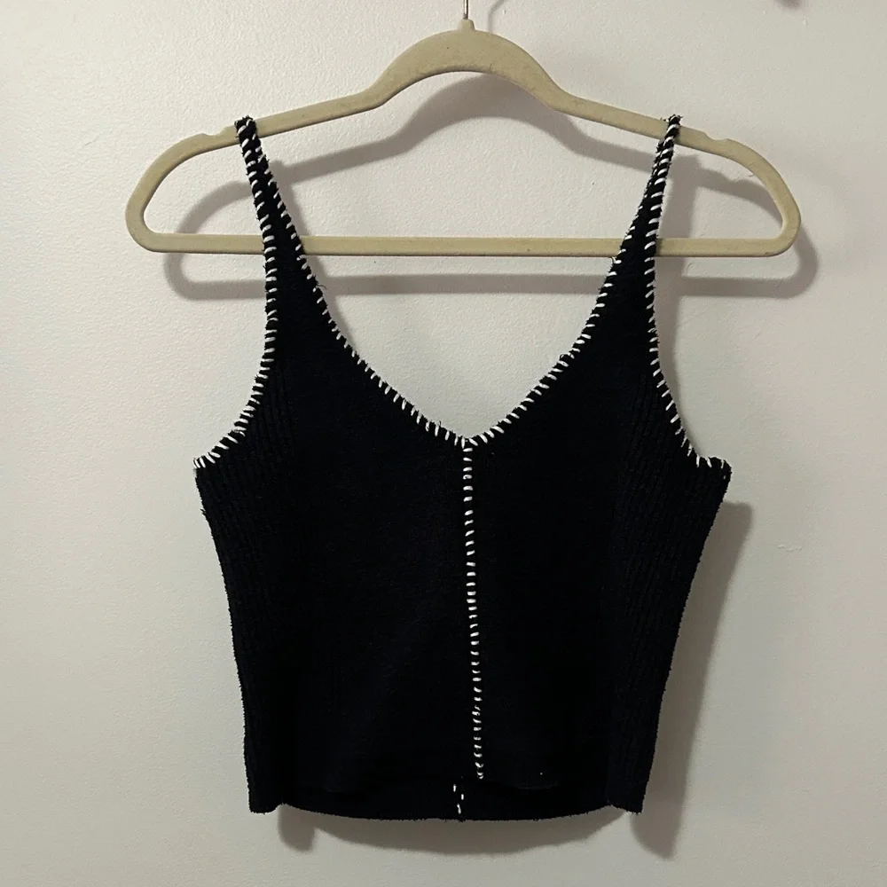 Pilcro Black Camisole with Cream Floral Accents - Picture 5 of 5